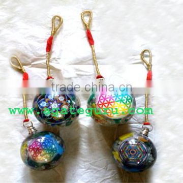 Orgone Ball Pendulums with Chakra Flower Of life : Manufacturer Orgone Healing Pendulums