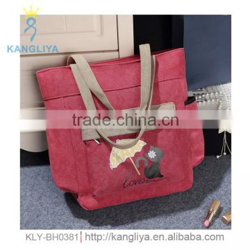 Cartoon mommy bags with front pocket big space handbag top design very good quality