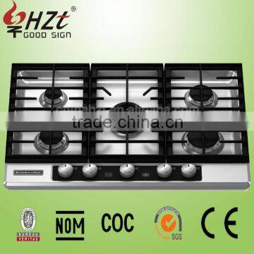 2016 household 5 burners glass type gas stove