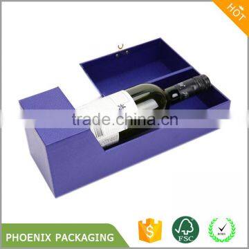 Top Quality Products Handmade Single Bottle Empty Cardboard Paper Wine Packaging Gift Box Wine Box photo-2