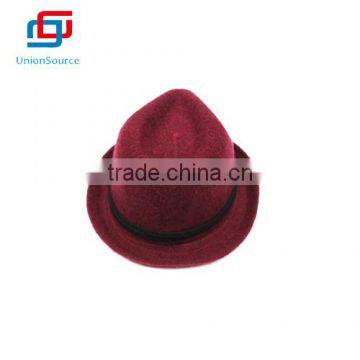 Ladies Dark Red Winter Wool Brim Hats