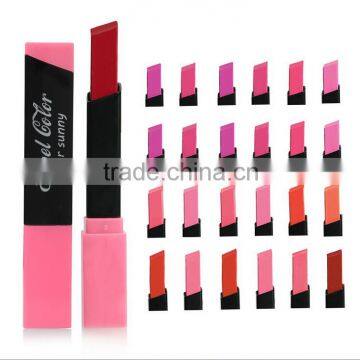 24color square shape matte color lipstick individual pink color packing box