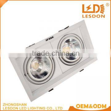 Two Head Cob 5W 10W 20W 30W Square Led Grille Light Aluminium Housing Ra 90 Grille Spot Light For Showroom