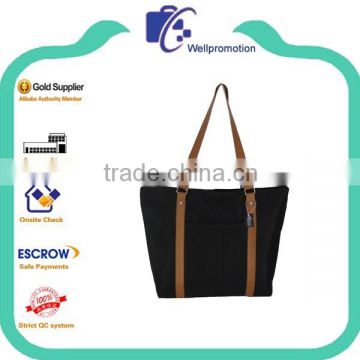 Wellpromotio promotional microfiber fabric long strap shoulder tote bags