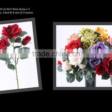 Artificial Flower M.P. Rose Spray x3