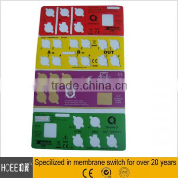 custom color cutting hole membrane graphic overlay panel sticker