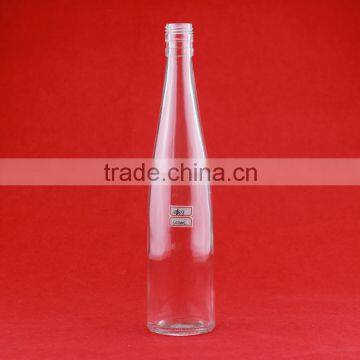 New liquor glass bottle design glass wine bottle 500ml square embossed bottles