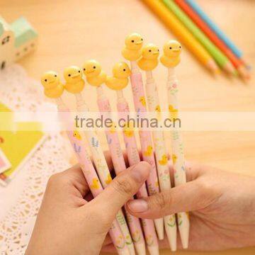 Students promotional gifts DIY creative stationery kids personalized gel pen lovely mini Rubber Duck cap ball point Novelty pen