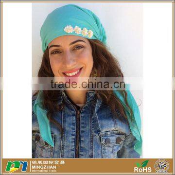 Women Mint Green Trendy Cozy Jersey Cotton Muslim Scarf Head