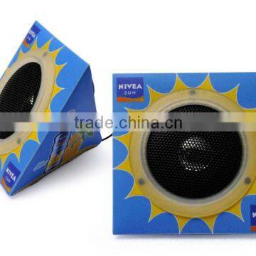 fashion triangle paper mini foldable cardboard speaker