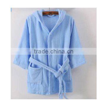 Blue Bathrobe Home Sleepwear Hotel Children Velour Bathrobe