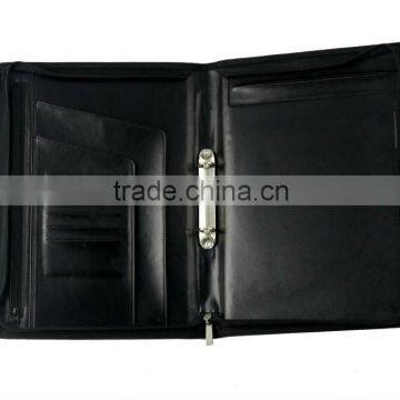 A4 PU leather file folder portfolio with zipper