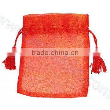 flat bottom sheer organza bags with tassel