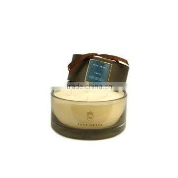 3-Wicks Clear Glass Scented Soy Candle with gift package