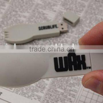 Cheap custom usb key 8GB, customize rubber spork usb, OEM promotional usb flash drive