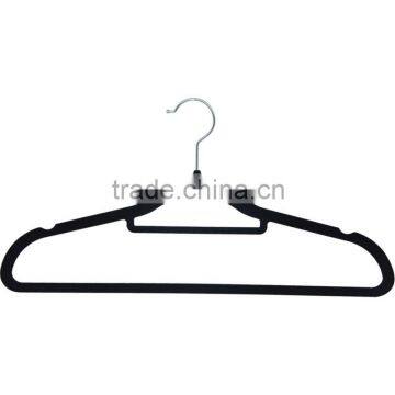 Flocking Flat Sturdy Underclothes Hanger With Notches photo-4