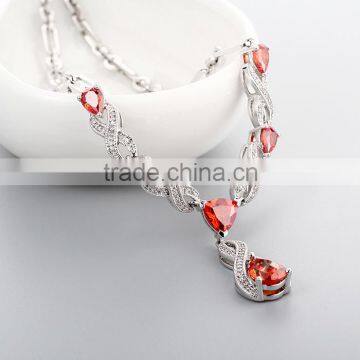 925 Sterling Silver Stone Chain Necklace Jewellery SNP029W photo-2