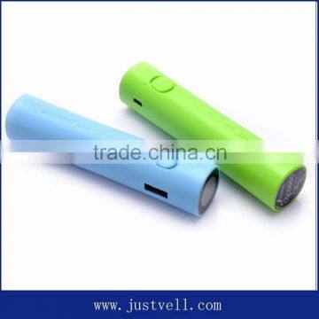 portable mini power bank flash light ,2600mAh power bank