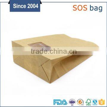 Custom Logo Printed Brown Paper Bag With Window Paper Bag for Food photo-5