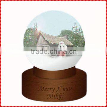 Wonderful custom resin dog merry christmas xmas snow ball