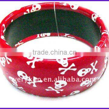 Fashion Handmade Skull Printed Fabric Wrapped Bangles (FCH-10689-2)