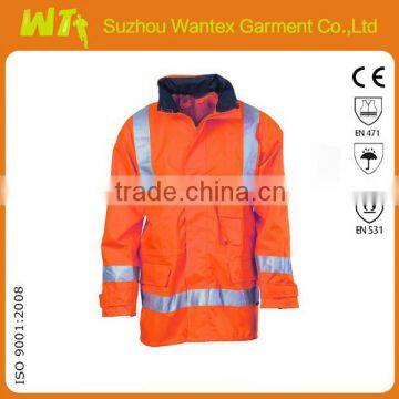 orange waterproof and breathable softshell jacket