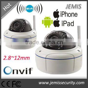 2.8~12mm Zoom manual dome outdoor IR 720p POE onvif 1mp ip network camera