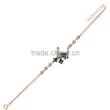 Rose Gold P. 925K Sterling Silver Snowflake Bracelet BSBL069