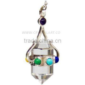 Crystal Faceted Double Point Chakra Garnet Pendulum