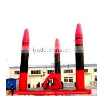 Inflatable three pillars bungee/bungee jumping inflatable trampoline