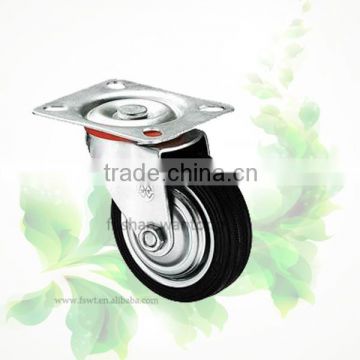 5 Inch Black Rubber Ball Bearing Swivel Caster For Furniture Wheel