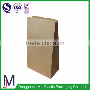 eco friendly brown square bottom kraft paper food bag for bread