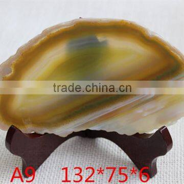 yellow agate druzy slice natural rough stone agate slice cm for home decoration