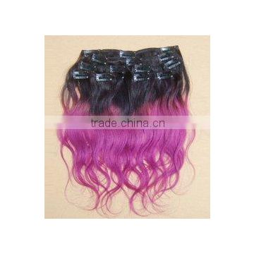 Cilp In Body Weave hair extension,dye omber color hair extension