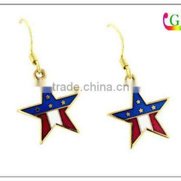 Promotional American flag star Metal Earrings