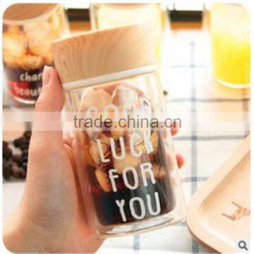 Wholesale New Product-heat Resistant Double Wall Borosilicate Glass Bottle With Bamboo Lid 200ml/300ml photo-2