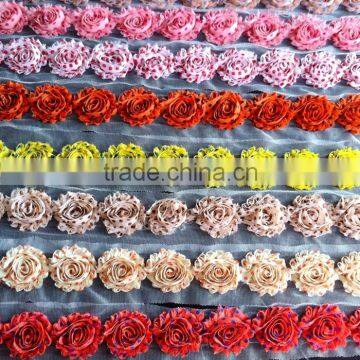 candy polka dot shabby chiffon flower frayed shabby chic rose trim