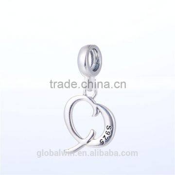 S067Q Globalwin 925 Sterling Silver Alphabet Letter Q Paved With Crystals Pendants Charms photo-3
