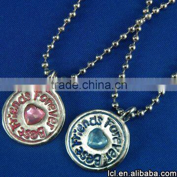 High quality long chain necklace best girlfriends, hot sale meaningful pendant necklace