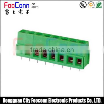 Green color 5.0mm pitch Euro terminal block connector with straight contact shape