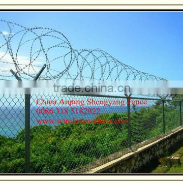 pvc coated green highway chain link fence / plastic chain link fence