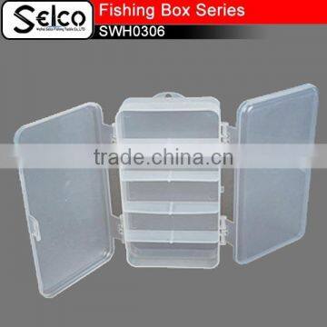 SWH0306A China Top Transparent Colorful Double open plastic fishing tackle box