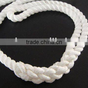 14mm 3-strand marine polypropylene rope with braided fork knot