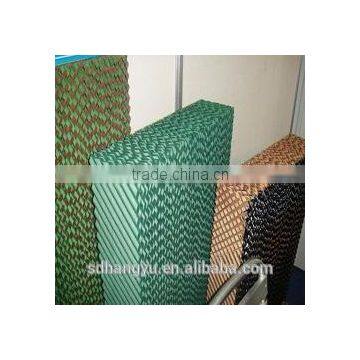 Greenhouse air cooling system evaporative cooling pad and exhaust fan