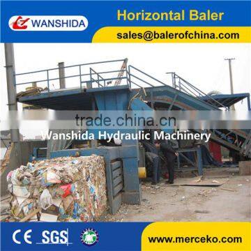 Automatic horizontal baler for waste paper/cardboard/plastic bottle ,hydraulic waste paper baling machine