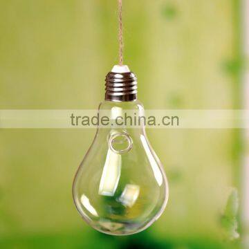 Creative Indoor Decoration Bulb Shaped Hanging Clear Glass Vase photo-3