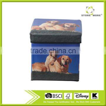 Dog Design, Home Decorative Square Ottoman, Footstool photo-2