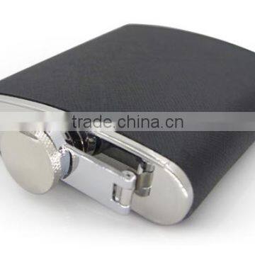 Hip Flask Leather Wrapped Flagon With High Quality Stainless Steel