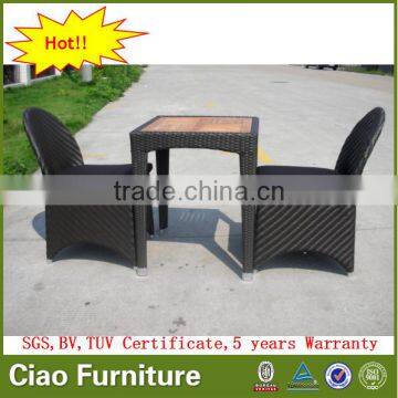 Garden furniture save space rattan coffee set terrace table and chair