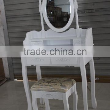 European Style White Wooden Dressing Table with Stool/K/D dresser/modern style dressing table